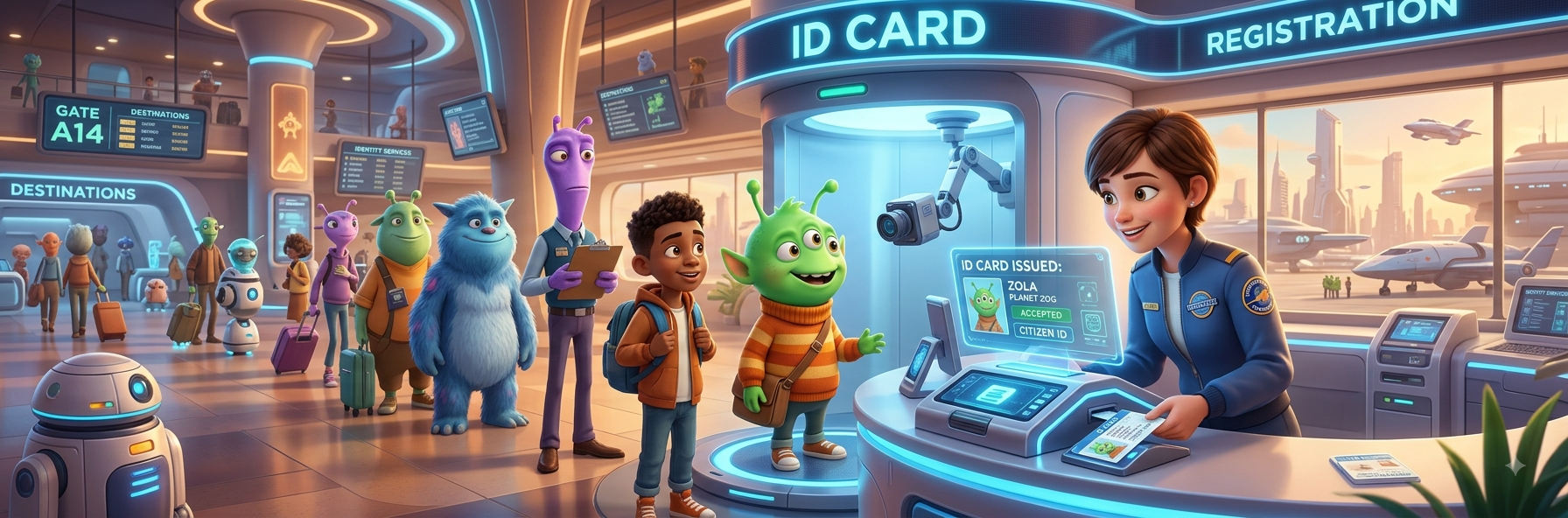 Checking-in illustration