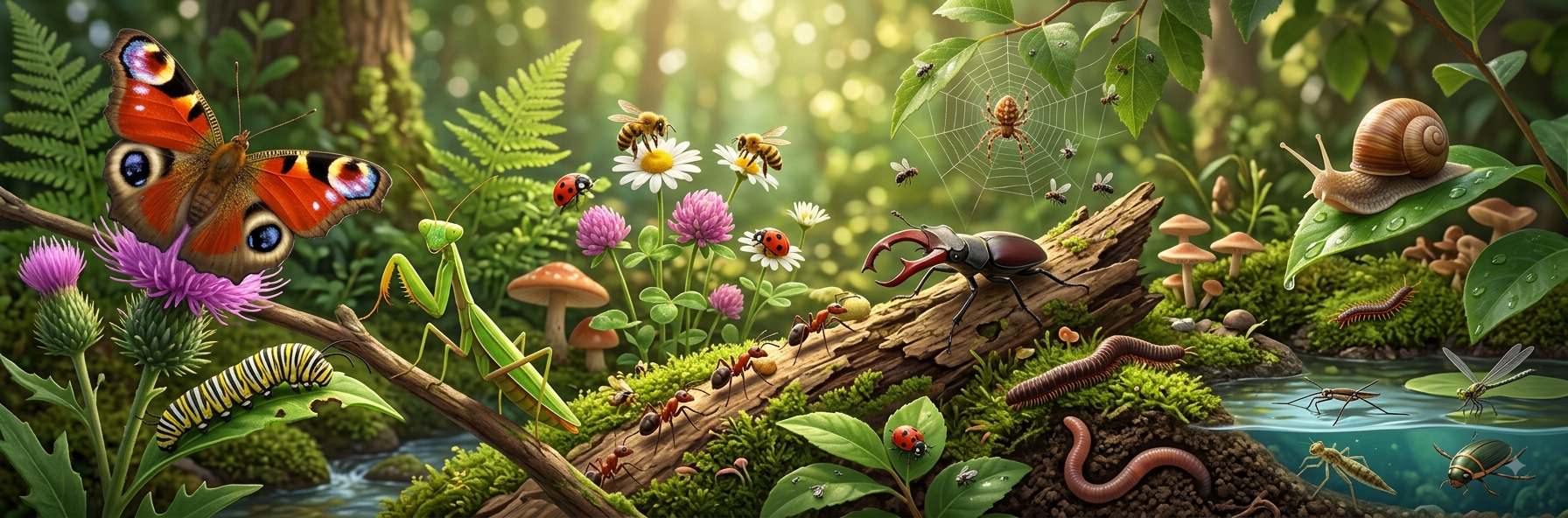 Insects & Animal Verbs illustration