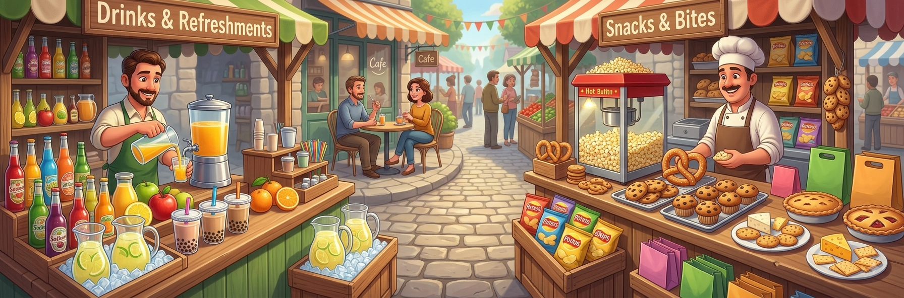 Drinks & Snacks illustration